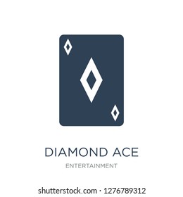 diamond ace icon vector on white background, diamond ace trendy filled icons from Entertainment collection, diamond ace vector illustration
