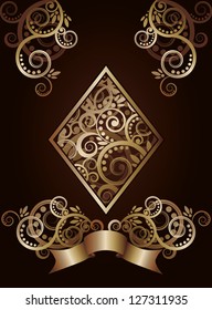 Diamond  ace poker playing cards, vector illustration