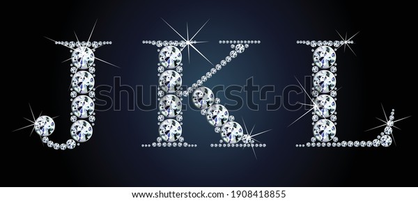 Diamond Alphabet Letters Stunning Beautiful J Stock Vector (Royalty ...