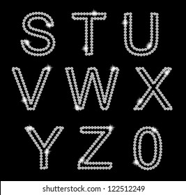  Diamond Alphabet vector illustration