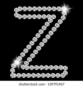  Diamond Alphabet vector illustration