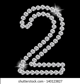  Diamond Alphabet vector illustration