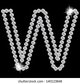  Diamond Alphabet vector illustration