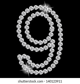  Diamond Alphabet vector illustration