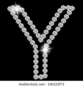  Diamond Alphabet vector illustration