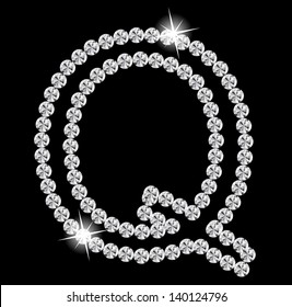  Diamond Alphabet vector illustration