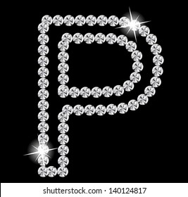  Diamond Alphabet vector illustration