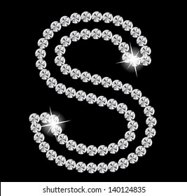  Diamond Alphabet vector illustration