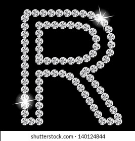  Diamond Alphabet vector illustration