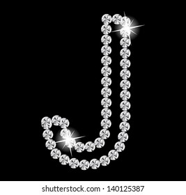  Diamond Alphabet vector illustration