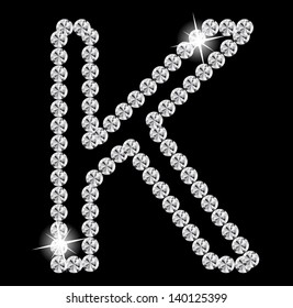  Diamond Alphabet vector illustration
