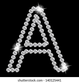  Diamond Alphabet vector illustration