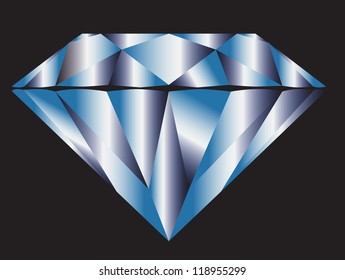 Diamond anatomy pattern in standard cut for modern round brilliant with 58 facets illustrated by blue shown premium design of 26 shapes in 10 EPS format.