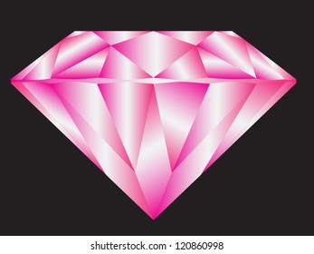 Diamond anatomy pattern in standard cut for modern round brilliant with 58 facets illustrated by blue shown premium design of 27 shapes in 10 EPS format. Pink