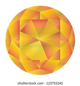Diamond anatomy pattern in standard cut for modern round brilliant with 58 facets illustrated by blue shown premium design in 10 EPS format.