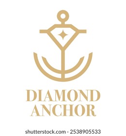 diamante âncora plano design logotipo minimalista