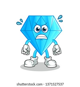 diamond angry mascot vector cartoon illustration
