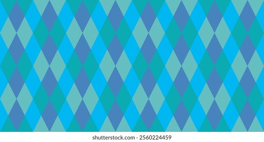 
Diamond argyle pattern seamless combination of blue colors form background vector