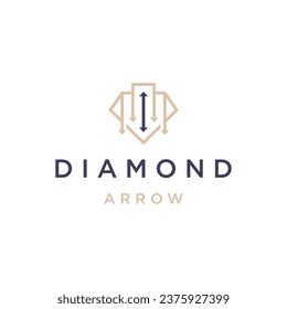 Diamond arrow logo design template flat vector