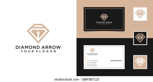 Diamond And Arrow Logo Template And Business Card