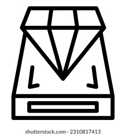 Diamond art icon outline vector. Museum gallery. People exhibition
