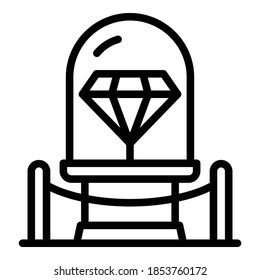 Diamond auction icon. Outline diamond auction vector icon for web design isolated on white background