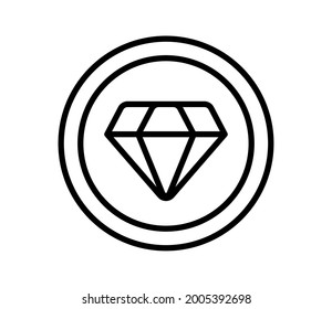 diamond award single isolated icon with outline style