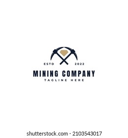 imagen de diseño de vectores del logotipo de oro de minería de diamantes de ax