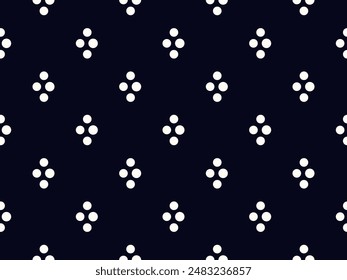 Diamond background classic black white pattern abstract geometric motif. Small round shape dots ornament. Modern fashion fabric design textile swatch ladies dress, men's shirt allover print block.