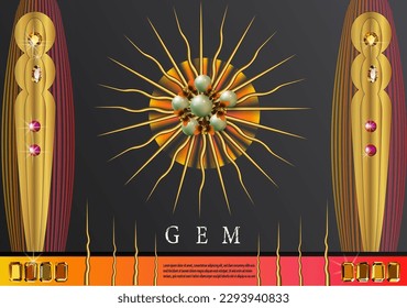 Diamond background gemstone realistic vector illustration