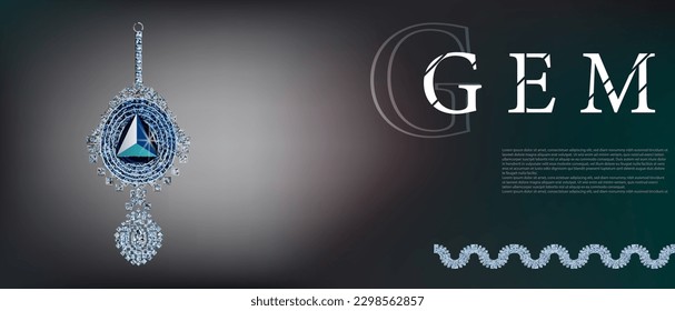 Diamond background gemstone realistic vector illustration
