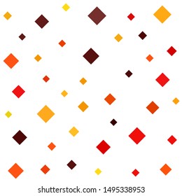 Diamond background. Seamless vector pattern - maroon, red, orange, gold, yellow diamonds on white backdrop