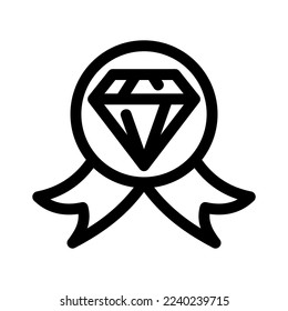 icono de insignia de diamante o logotipo símbolo de signo aislado ilustración vectorial - iconos vectoriales de estilo negro de alta calidad
