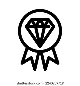 icono de insignia de diamante o logotipo símbolo de signo aislado ilustración vectorial - iconos vectoriales de estilo negro de alta calidad
