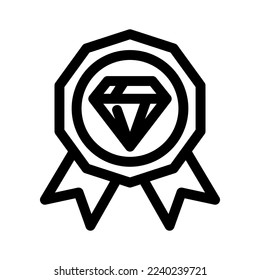icono de insignia de diamante o logotipo símbolo de signo aislado ilustración vectorial - iconos vectoriales de estilo negro de alta calidad
