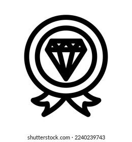 diamond badge icon or logo isolated sign symbol vector illustration - high quality black style vector icons
