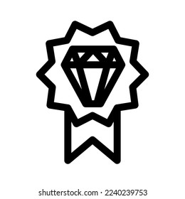 icono de insignia de diamante o logotipo símbolo de signo aislado ilustración vectorial - iconos vectoriales de estilo negro de alta calidad
