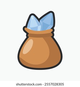 diamond bag in flat vector design.