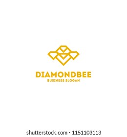 Diamond Bee Logo Vector Element