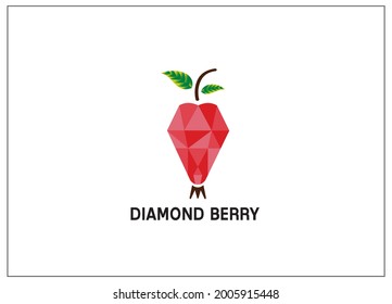 Diamond Berry Fruits Icon Logo
