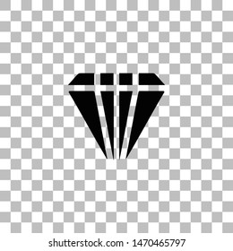 Diamond. Black flat icon on a transparent background. Pictogram for your project