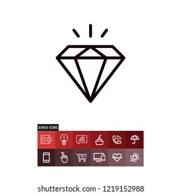 Diamond black friday vector icon