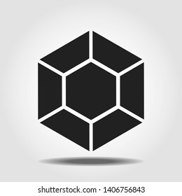Diamond black icon. Thin line illustration. Shiny brilliant gem contour symbol. Vector isolated black drawing eps10