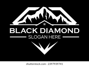  diamond black mountein idea vector logo design