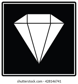 Diamond black sign.Vector illustration