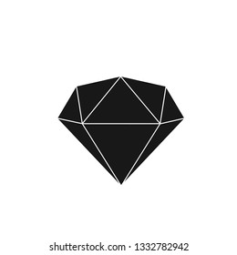 Diamond black vector icon flat