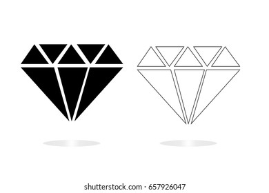 Diamond, Black and white  jewelry isolated on white background