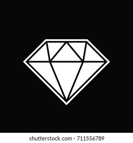 Diamond black and white vector illustration