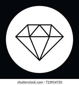 Diamond black and white vector illustration