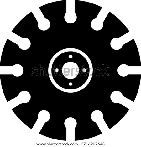 Diamond Blade Icon for Cutting and Grinding